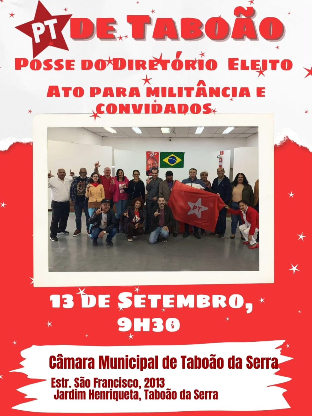 Posse do novo Diretório Municipal do PT Taboão