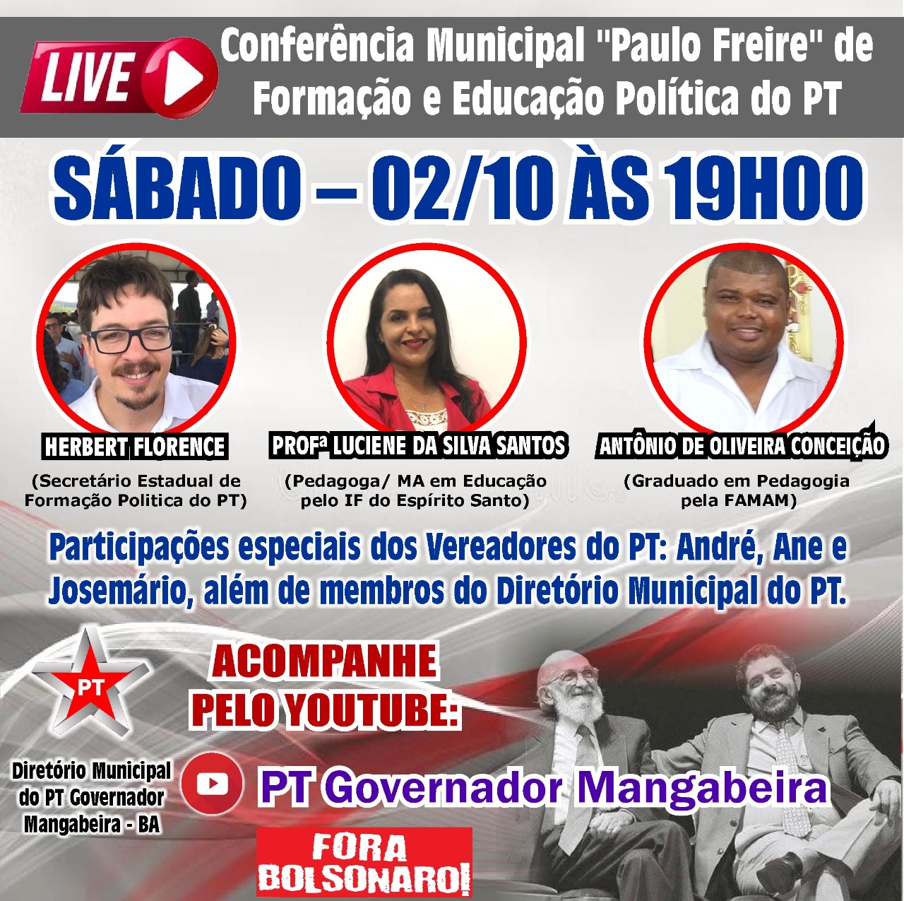 Conferência Municipal "Paulo Freire" de Formação e Educação Política do PT