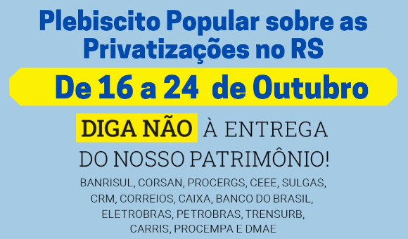Vote no Plebiscito Popular sobre as Privatizações