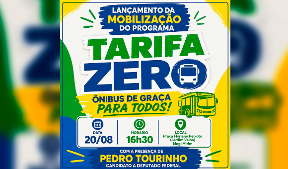 Ernani Gragnanello faz mobilização com Pedro Tourinho pela Tarifa Zero dos ônibus em Mogi Mirim